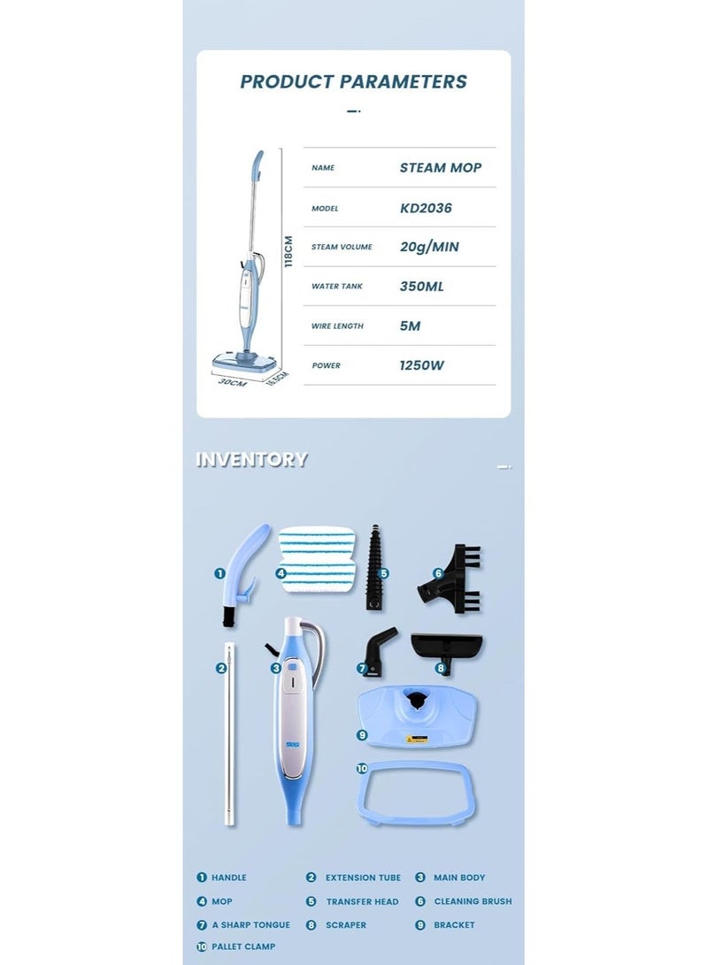 DSP KD2036 1250W Steam Mop - Image 4